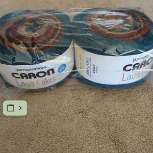 Caron Lava Cakes Wool yarn lot of 2 NEW in Palomino Teal unopened